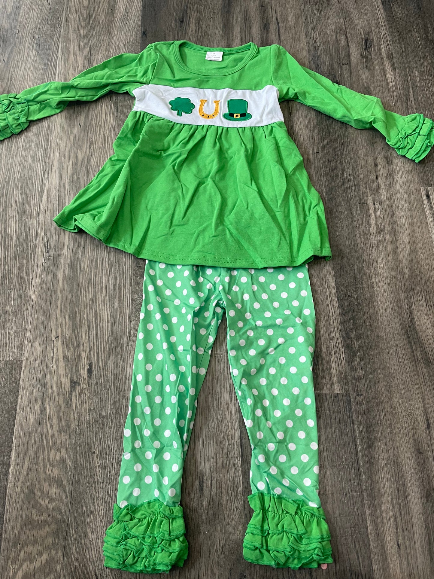 Green St Patrick’s Day Ruffle Set RTS