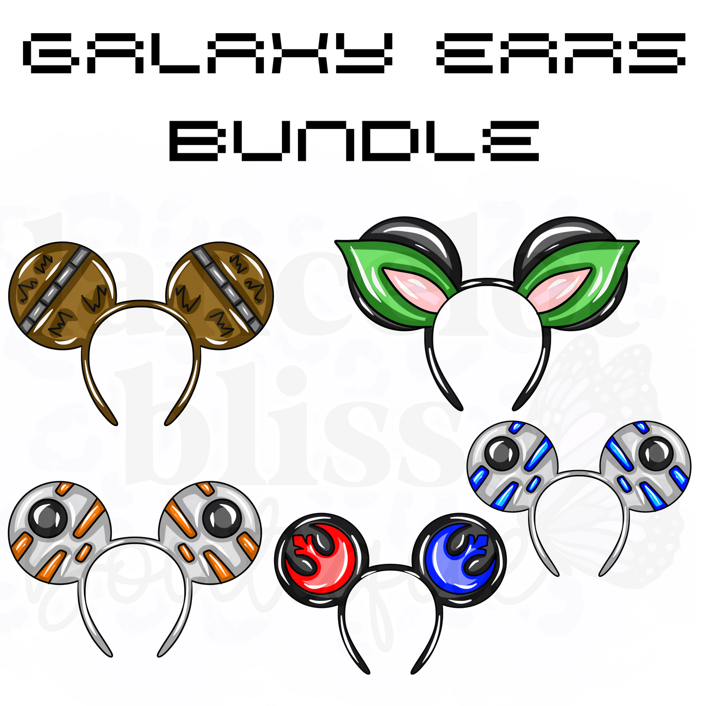 5 Galaxy Ears Clip Art Bundle