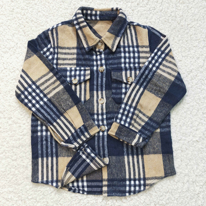 Navy Blue Plaid Button Up Shirt Closes 9/7/25