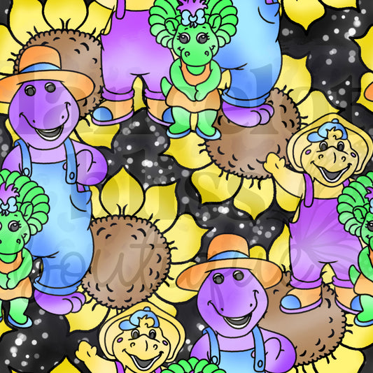 Purple Dinosaur Seamless