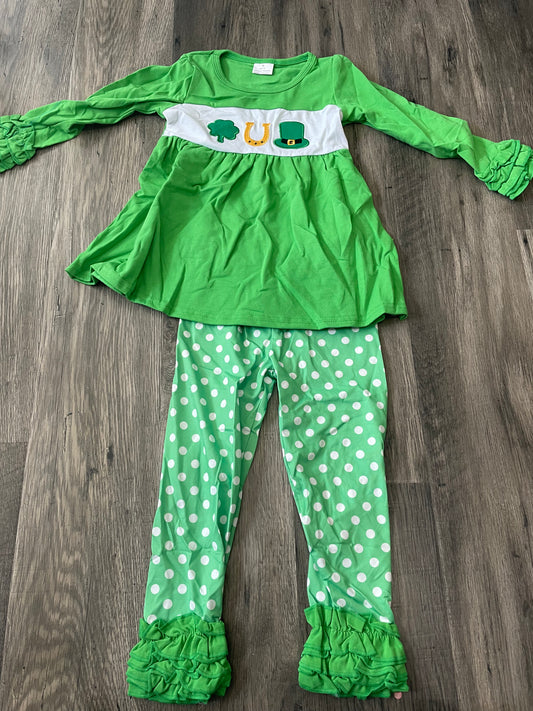 Green St Patrick’s Day Ruffle Set RTS