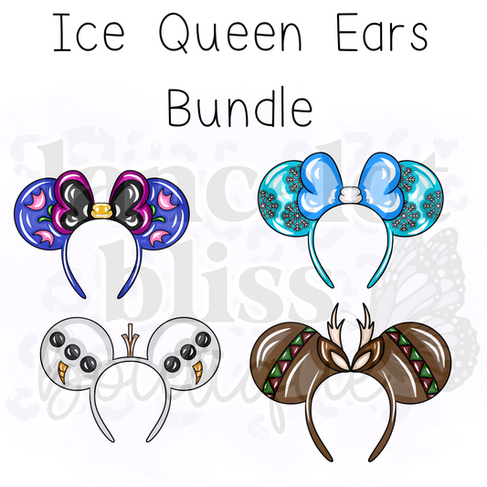 4 Ice Queen Ears Clip Art Bundle