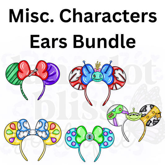 5 Misc. Characters Ears Clip Art Bundle