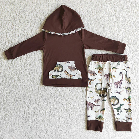 Brown Dino Hoodie Set Closes 9/7/25