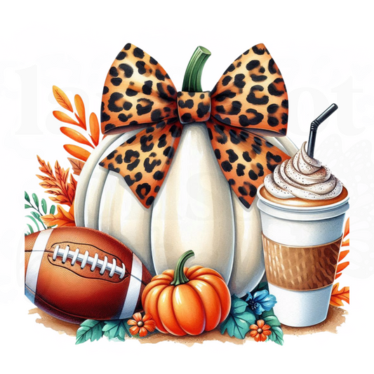 Leopard Bow Pumpkin PNG