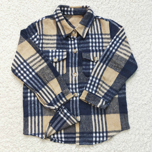 Navy Blue Plaid Button Up Shirt Closes 9/7/25